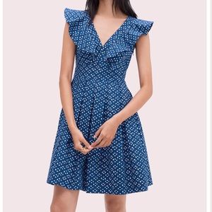 kate spade poplin ruffle dress
